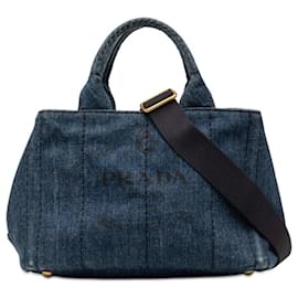 Borsa Prada Canapa in denim blu