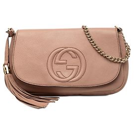 Borsa a tracolla in pelle rosa Gucci Soho