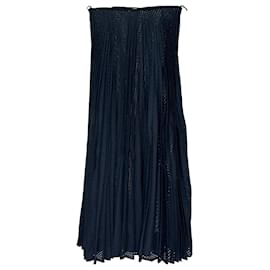 Fendi Faltenrock in Midi-Länge aus marineblauem Mohair
