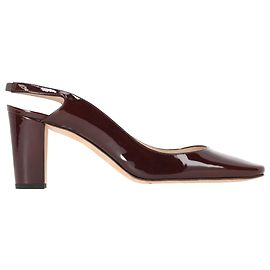 Décolleté slingback a punta a mandorla Manolo Blahnik in vernice bordeaux
