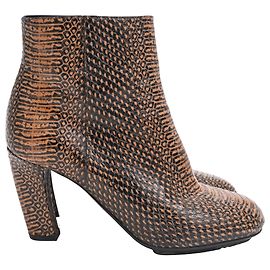 Dries Van Noten Stiefeletten mit Animalprint aus Multicolore-Leder
