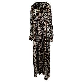Vestido camisero midi Ganni con estampado de leopardo en algodón animal print