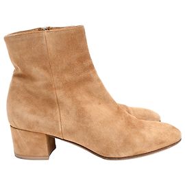 Bottines Joelle en daim marron Gianvito Rossi