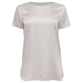 Max Mara Leisure Cortona T-Shirt aus cremeweißem Seidensatin