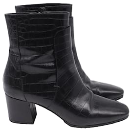 Stivaletti in pelle nera Givenchy con stampa coccodrillo