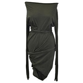 Vestido de largo medio Lilies de Rick Owens en viscosa verde