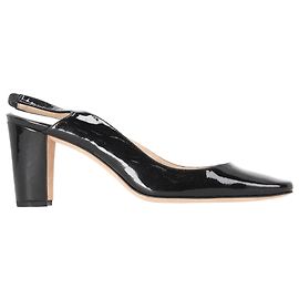 Décolleté slingback a punta a mandorla Manolo Blahnik in vernice nera