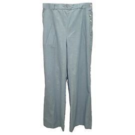 Pantalones Chambray Bell Bottom Abotonados Polo Ralph Lauren en algodón azul claro