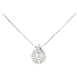 Autre Marque Collar de oro blanco Au750 y diamantes 2-way