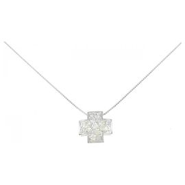 Autre Marque Collana con Croce in Diamanti in Oro Bianco Au750
