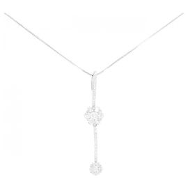Autre Marque Collana in oro bianco Au750 e diamanti 2-way