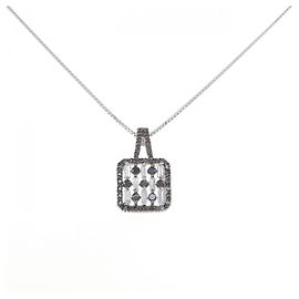Autre Marque Collana in oro bianco e oro nero Au750 con diamanti