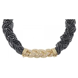 Van Cleef & Arpels Au750 Hematite Diamond Necklace