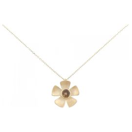 Autre Marque Collar de cuarzo ahumado y oro amarillo K10