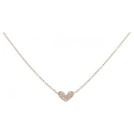 Autre Marque Collana in oro rosa K10 e diamanti