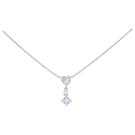 Collar de oro blanco 14K y aguamarina - Autre Marque
