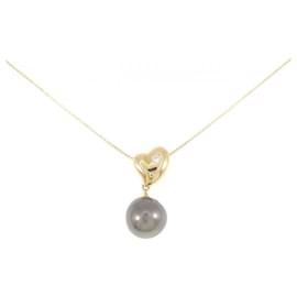 Au750 Black South Sea Pearl Diamond Necklace - Autre Marque