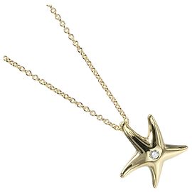 Collana con pendente Tiffany & Co. Elsa Peretti Starfish in oro giallo 18K con diamanti