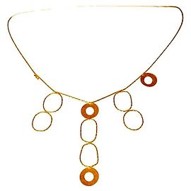 Autre Marque Collana geometrica a cerchio in oro giallo 18k