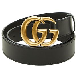 Gucci GG Marmont Emblem Wide Buckle Gürtel