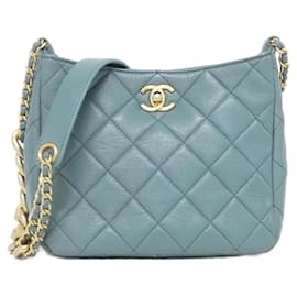 Borsa a tracolla in pelle verde Chanel AS3154