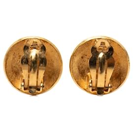 Orecchini a clip rotondi Chanel Coco Mark Vintage