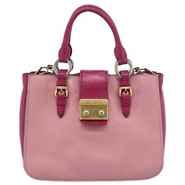Miu Miu Madras Convertible Lock Leather Medium