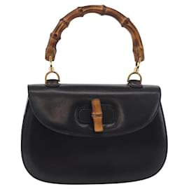 Gucci Vintage Convertible Bamboo Top Handle Leather Medium