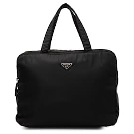 Borsa a mano con placca logo Triangle Prada