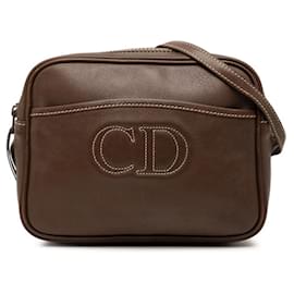 Bolso bandolera de hombro en cuero marrón Christian Dior