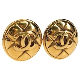 Orecchini CHANEL metallo Gold Tone CC Auth 184597V - Chanel