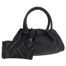 Borsa a mano Salvatore Ferragamo in pelle nera Auth 183891A