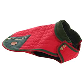 Abrigo para mascotas GUCCI Web Sherry Line Algodón Rojo Verde Auth 183133M - Gucci