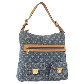 LOUIS VUITTON Monogram Denim Buggy GM Shoulder Bag Blue M95048 LV Auth 184988V