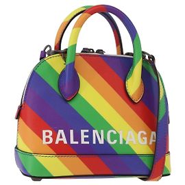 Bolsa BALENCIAGA Ville XXS de couro 2way Rainbow 550646 Auth 185014M