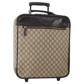 Valise GUCCI GG Supreme en PVC Beige Argent 101678 Auth 181625A