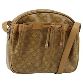 Céline Borsa a Spalla CELINE Macadam Canvas PVC Beige Oro Auth BA13304M