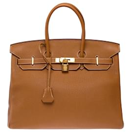 Hermès Bolsa HERMES Birkin 35 em Couro Dourado - 103647