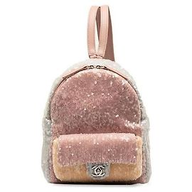 Sac à dos Chanel en paillettes et cuir