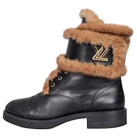 Louis Vuitton Wonderland Schwarze Lederstiefel - Größe 39 Gebraucht