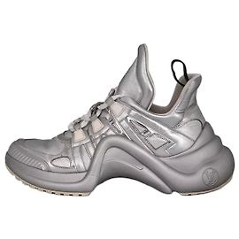 Louis Vuitton Silberne Plateau-Sneaker - Größe 41 gebraucht