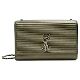 Saint Laurent 2018 Sac Kate Opium Medium YSL Khaki Gold Leather Shoulder Bag