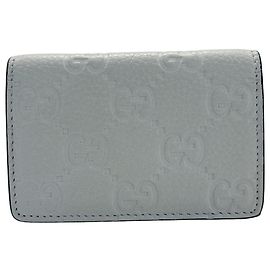 Gucci Gray Leather Business Card Case