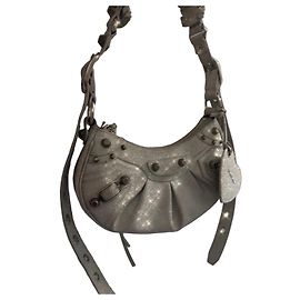 Balenciaga Borsa Hobo Le Cagole XS Argento Glitter