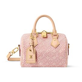 Louis Vuitton Speedy Nano Monogram Emblème signature in un elegante Rose Ruban