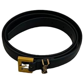 Saint Laurent Cassandre schmaler Ledergürtel schwarz
