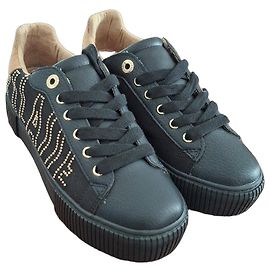 Autre Marque Sneakers Prima Classe Nere con Borchie e Stampa Mappa