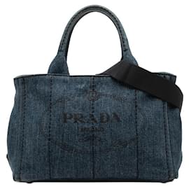 Bolso Tote Prada Canapa con Placa de Logotipo Triangle