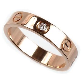 Anel Cartier Mini Love em ouro rosa 18K com 1 diamante