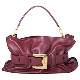 Borsa a tracolla in pelle Balmain Anthem Medium Burgundy